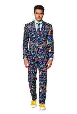 Men's Party Funny Crazy Prom Suit Costume - Testival - Comes With Includes Blazer, Pants and Tie