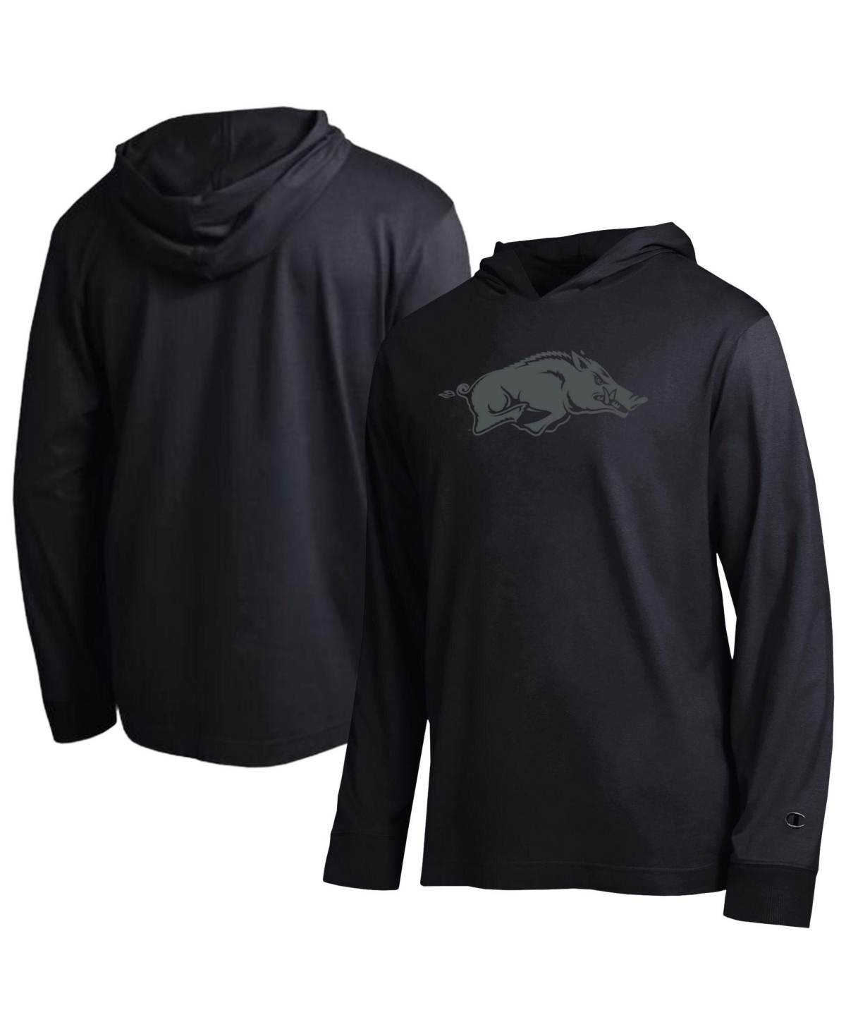Champion Men's Arkansas Razorbacks Tonal All-Star Long-Sleeve Dropped-Shoulder Hooded Sweatshirt - Black