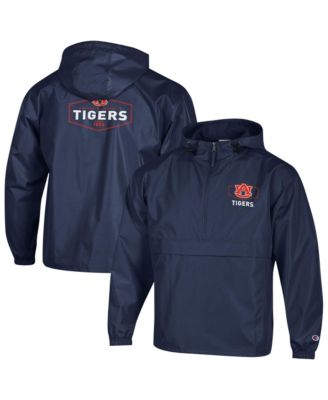 Men's Navy Auburn Tigers Delay Packable Half-Zip Jacket