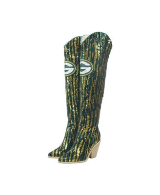 Green Bay Packers Over-the-Knee Two-Tone Sequin Boots