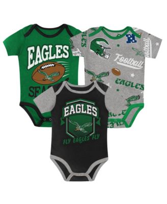 Baby Boys' and Girls' Philadelphia Eagles First Round Pick Screen Print 3-Piece Creeper Set
