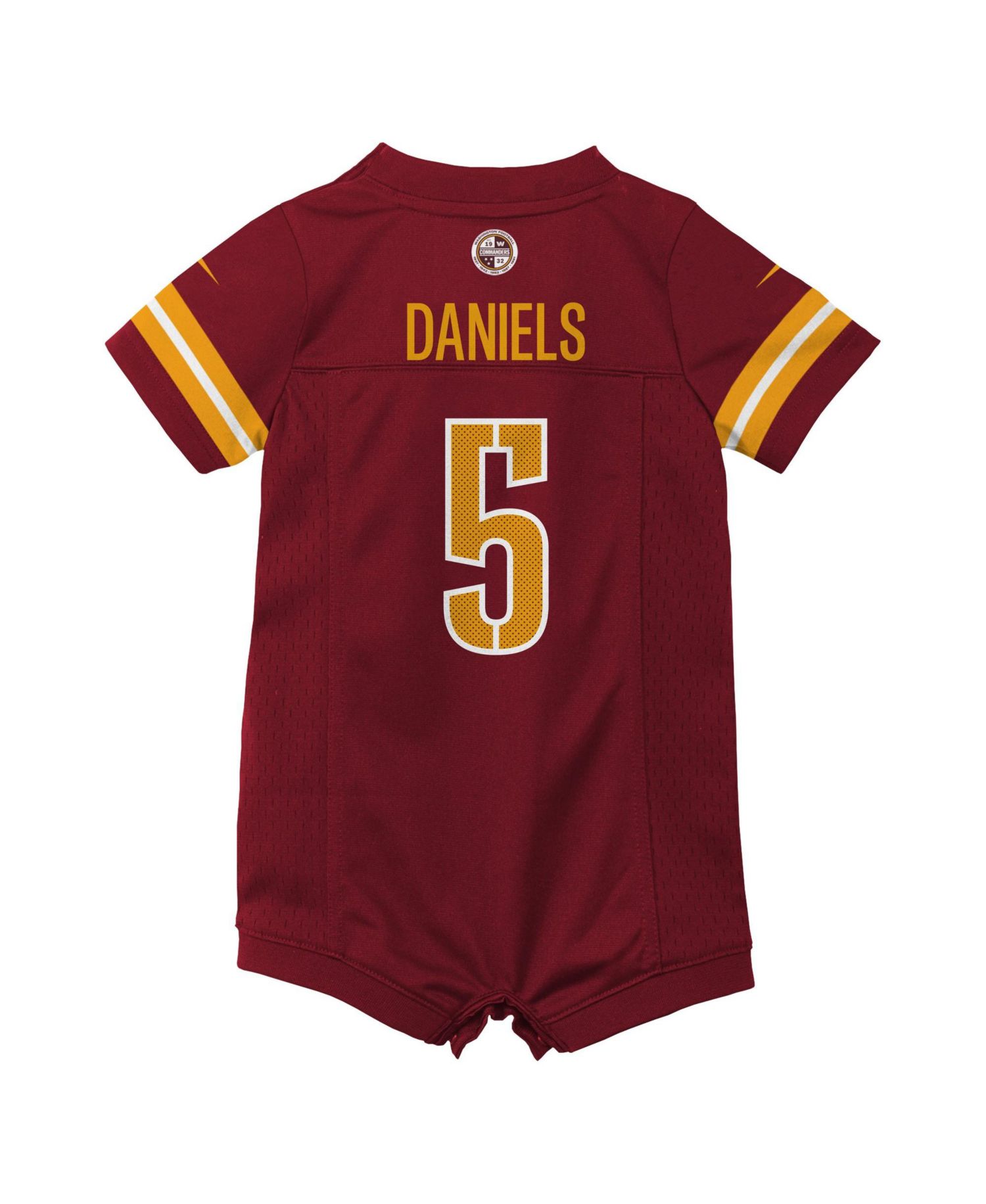 Baby Boys and Girls Jayden Daniels Washington Commanders Short-Sleeve Rib-Knit Romper
