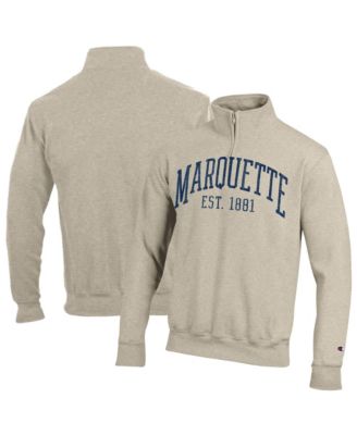Men's Cream Marquette Golden Eagles Established Date Quarter-Zip Pullover Sweatshirt