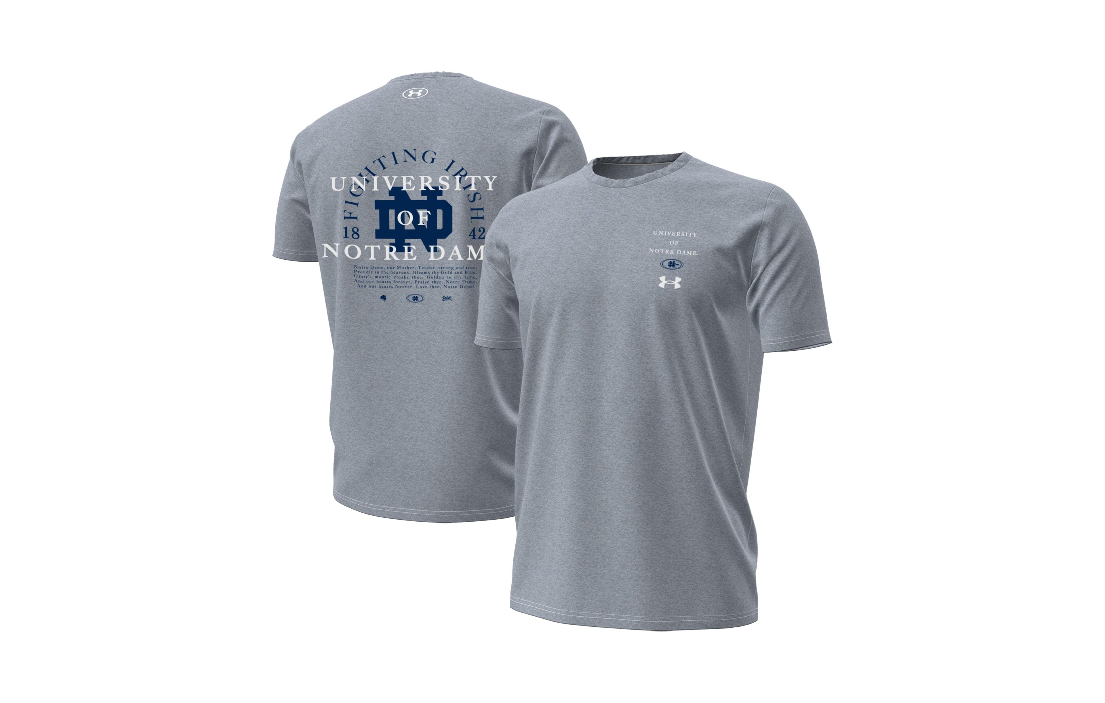 Under Armour Men's Gray Notre Dame Fighting Irish 2026 Sideline Performance T-Shirt