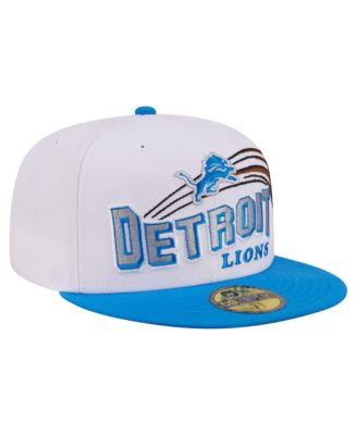 Men's White/Blue Detroit Lions Retro Swoop 59FIFTY Fitted Hat