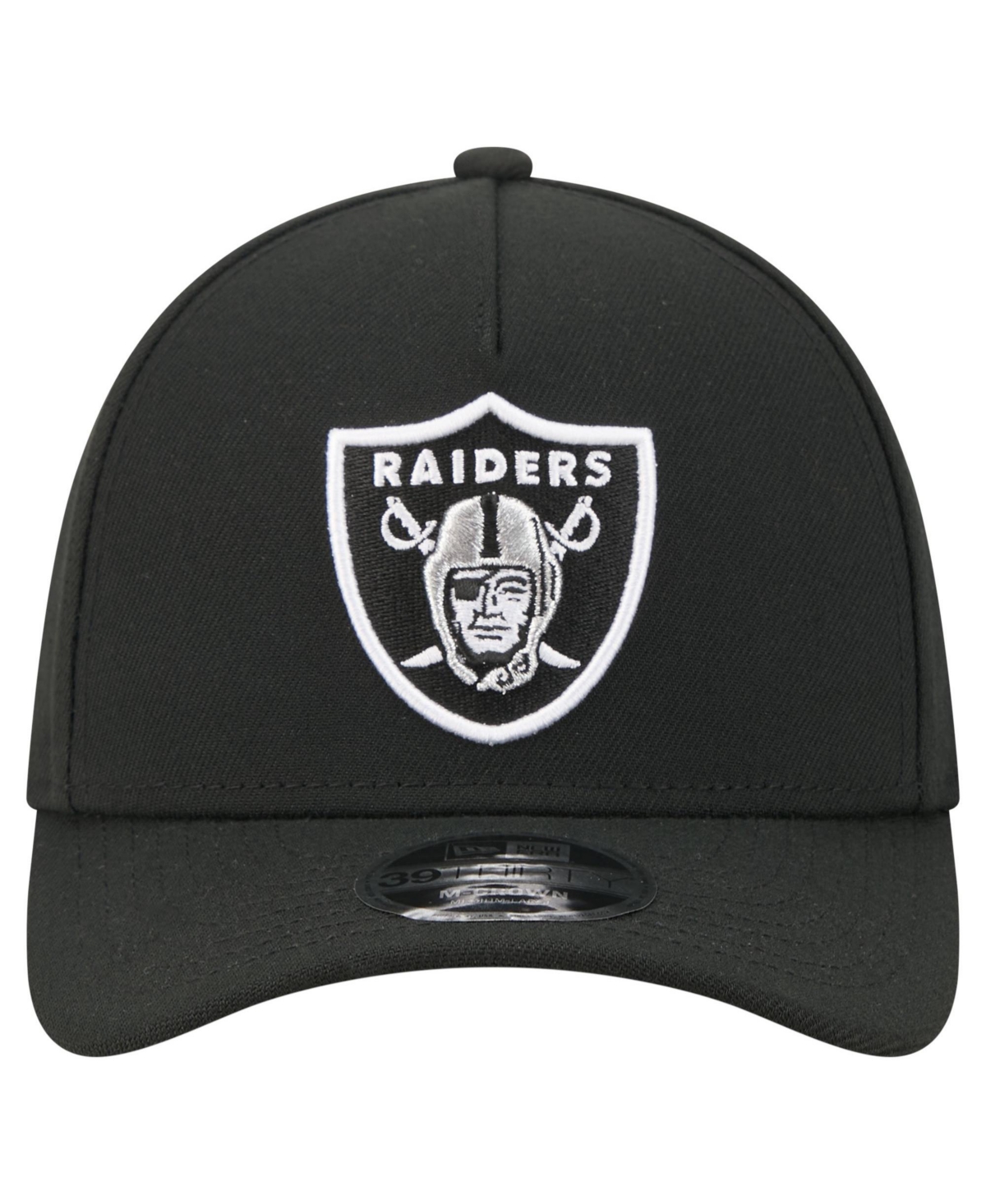 New Era Men's Black Las Vegas Raiders 39THIRTY M-Crown A-Frame Stretch Hat