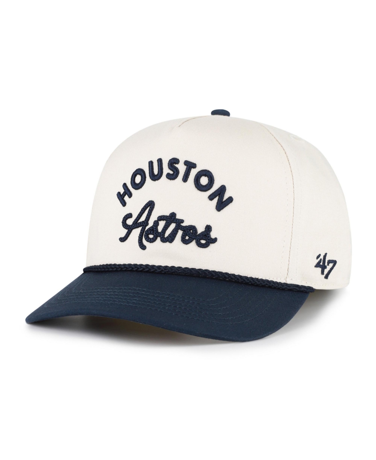 '47 Brand Men's and Women's Natural/Navy Houston Astros Rope Script Hitch Adjustable Hat