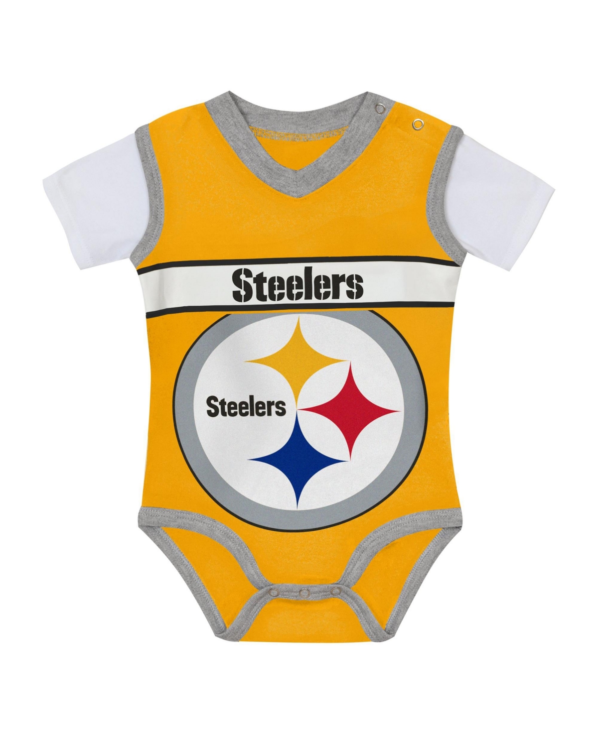 Outerstuff Baby Boys' and Girls' Pittsburgh Steelers Jersey Screen-Printed Bodysuit Pants Set