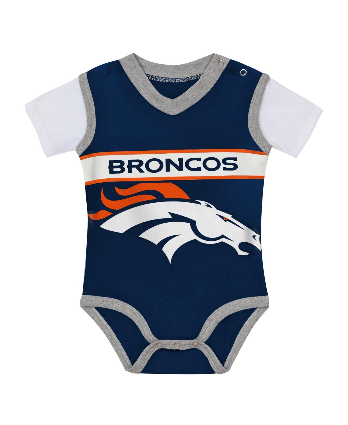 Outerstuff Baby Boys' and Girls' Denver Broncos Cotton Short-Sleeve Bodysuit and Pants Set