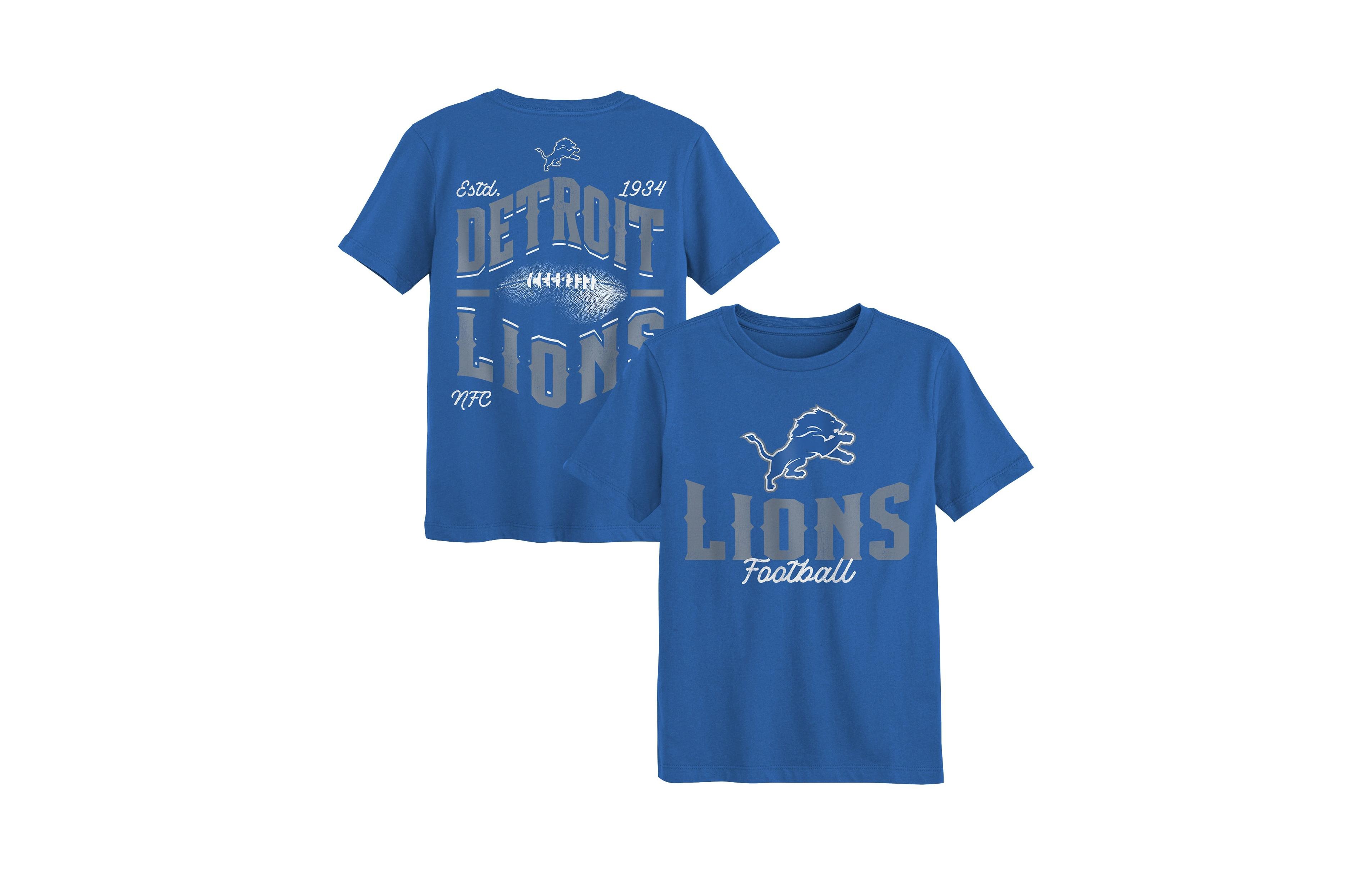 Outerstuff Toddler Boys' 2T-5T Top Pick Detroit Lions Distressed Screen Print Graphics T-Shirt