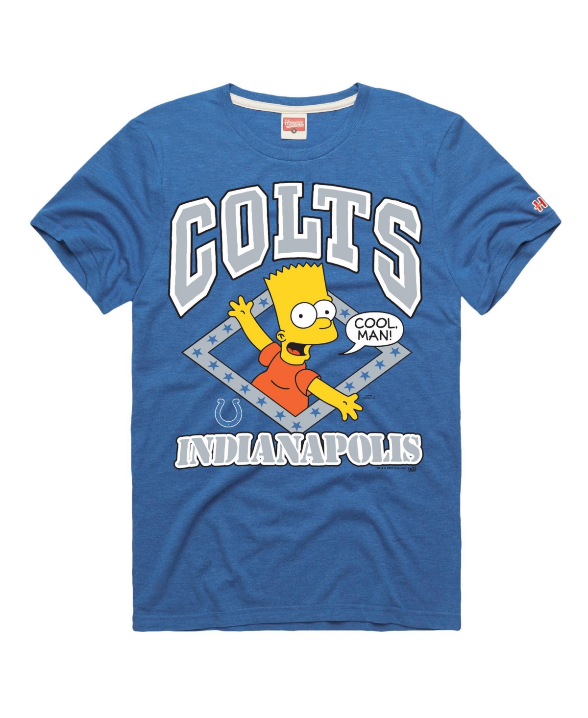 Homage Men's and Women's Royal Indianapolis Colts x The Simpsons Tri-Blend T-Shirt