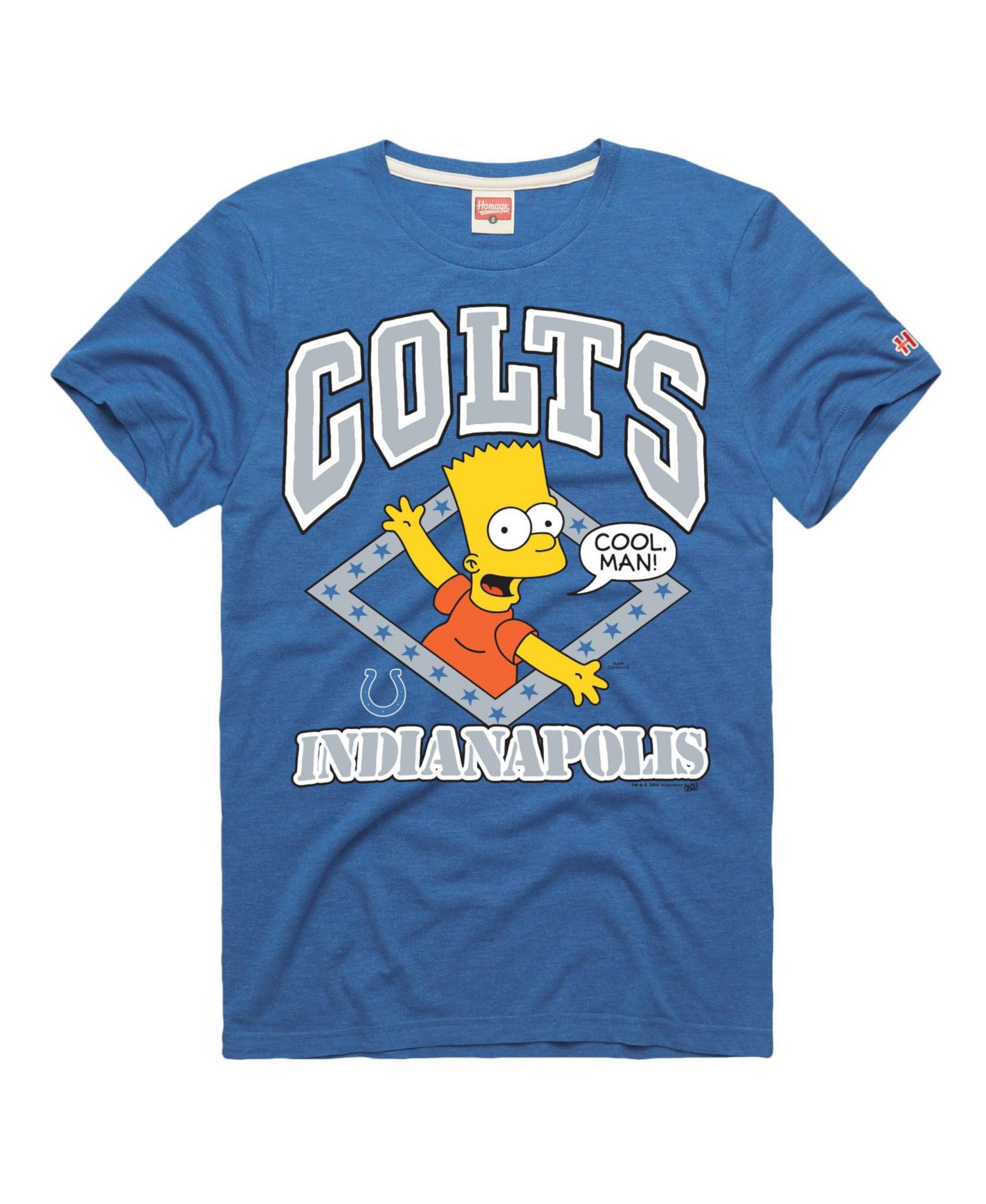 Men's and Women's Royal Indianapolis Colts x The Simpsons Tri-Blend T-Shirt