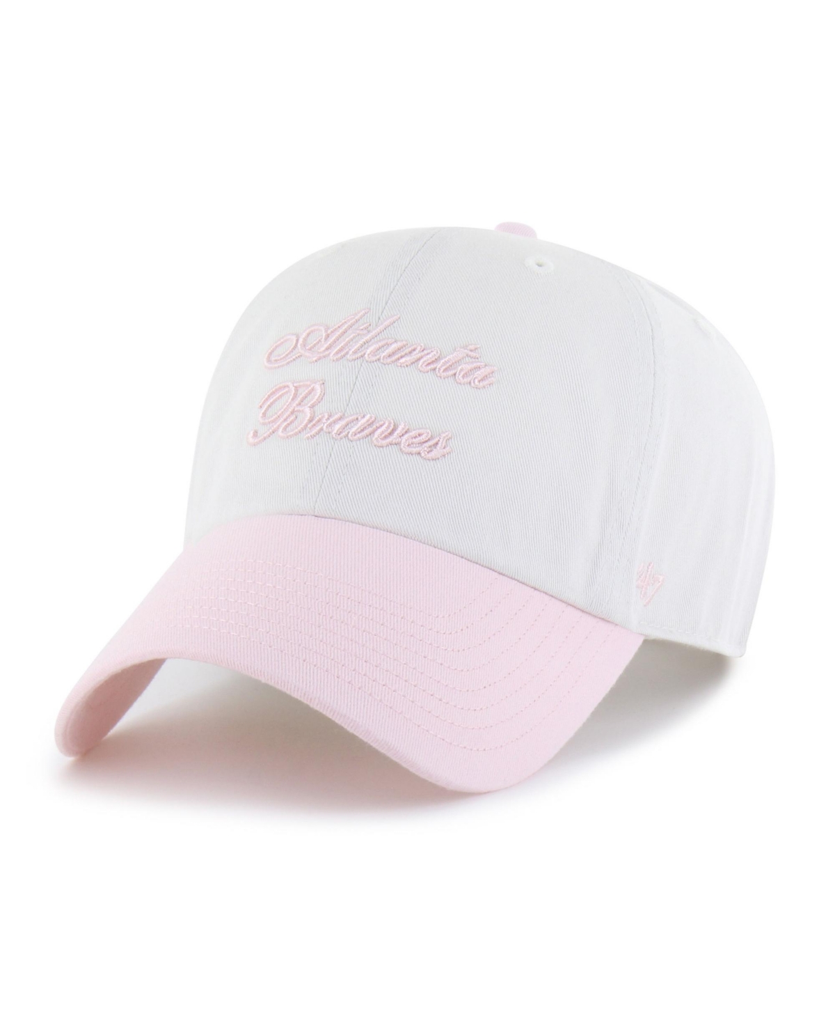 47 Brand Women's White/pink Atlanta Braves Gelato Two-tone Clean Up Adjustable Hat In White,pink