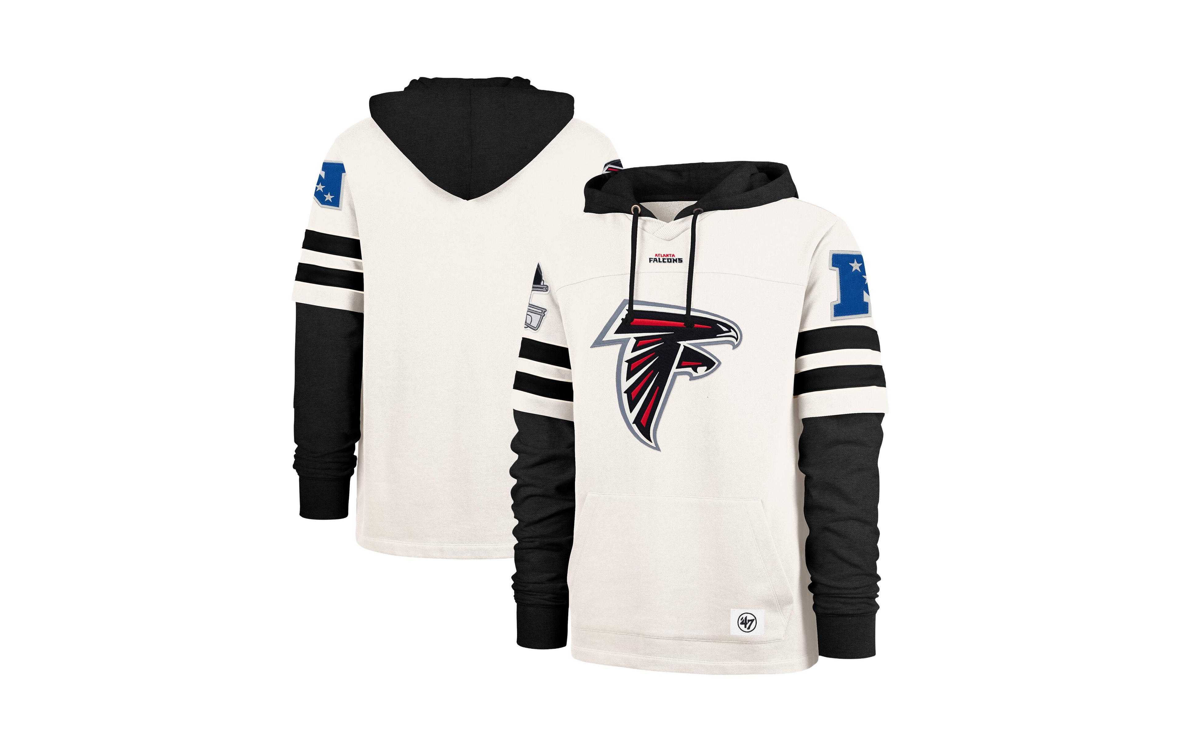 '47 Brand Men's Cream Atlanta Falcons Split Zone Cornerback Duo Lacer Hoodie