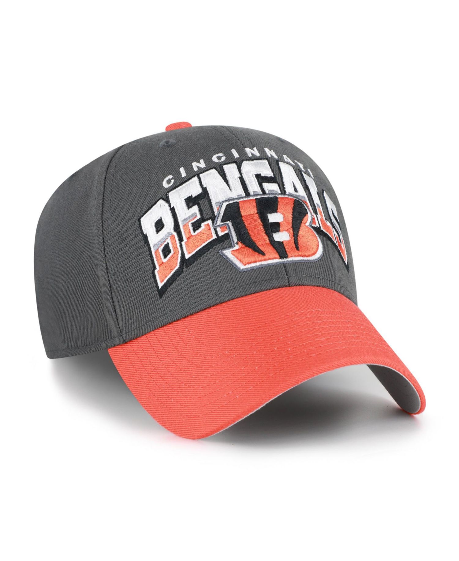 Men's Charcoal Cincinnati Bengals Split Block MVP Adjustable Hat