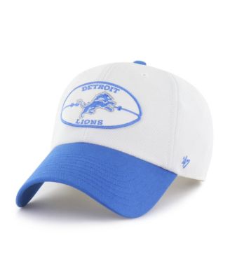 Men's White/Blue Detroit Lions Pique Patch Clean Up Adjustable Hat