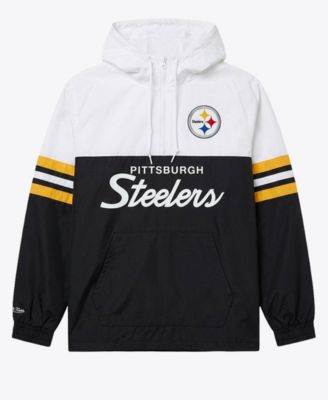 Men's Black Pittsburgh Steelers Head Coach Anorak Quarter-Zip Windbreaker Jacket
