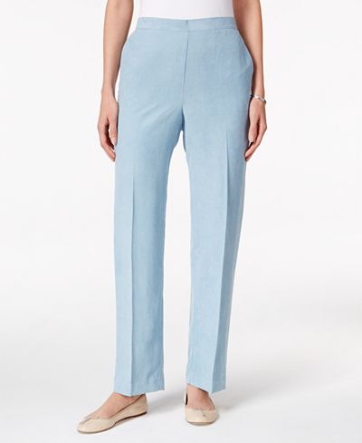 Alfred Dunner Northern Lights Faux-Suede Straight-Leg Pants