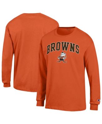 Men's Orange Cleveland Browns Arch Over Logo Long Sleeve T-Shirt