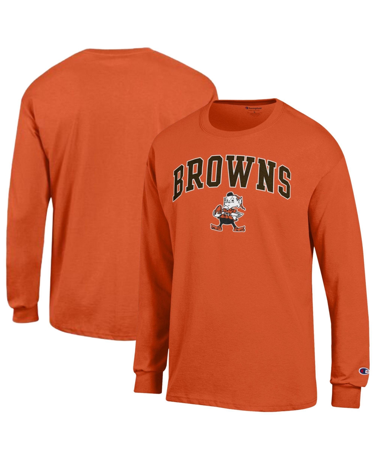 Champion Men's Orange Cleveland Browns Arch Over Logo Long Sleeve T-Shirt