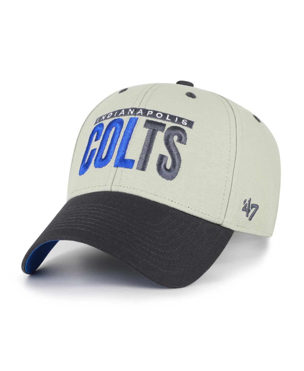'47 Brand Men's Gray/Black Indianapolis Colts Half Block Text Mvp Adjustable Hat - Gray, Black