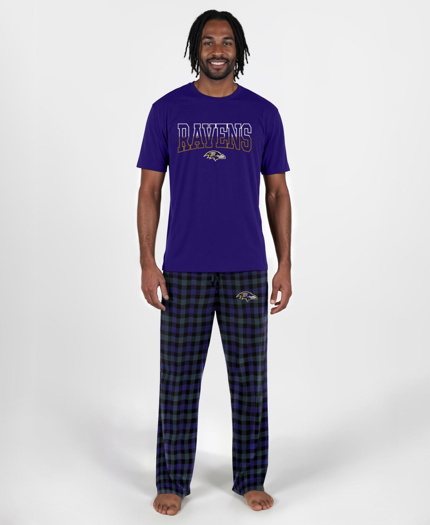 Men's Purple Baltimore Ravens Highland Sleep Set
