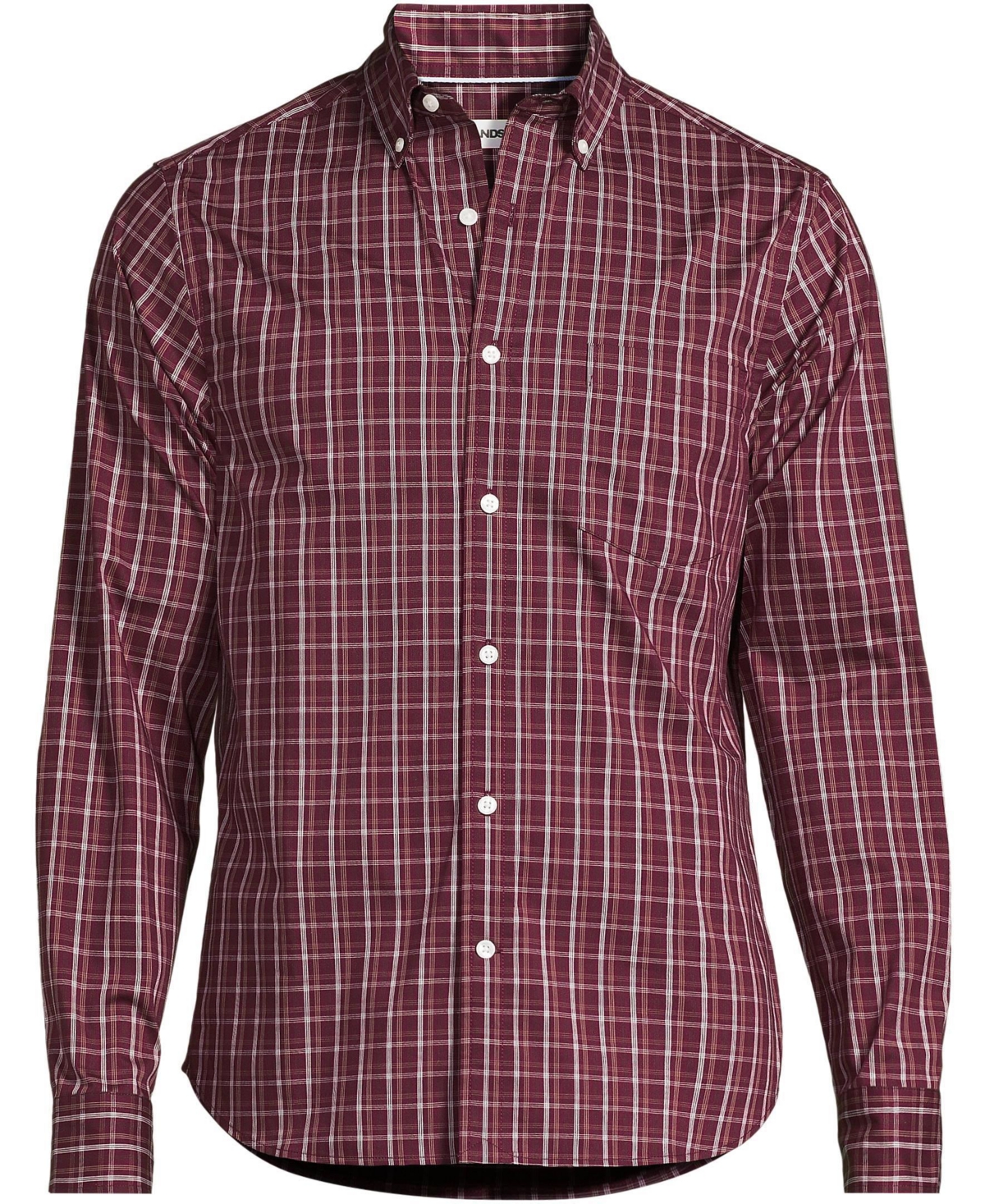 Lands' End Men's Long Sleeve Tailored Fit Travel Kit Shirt