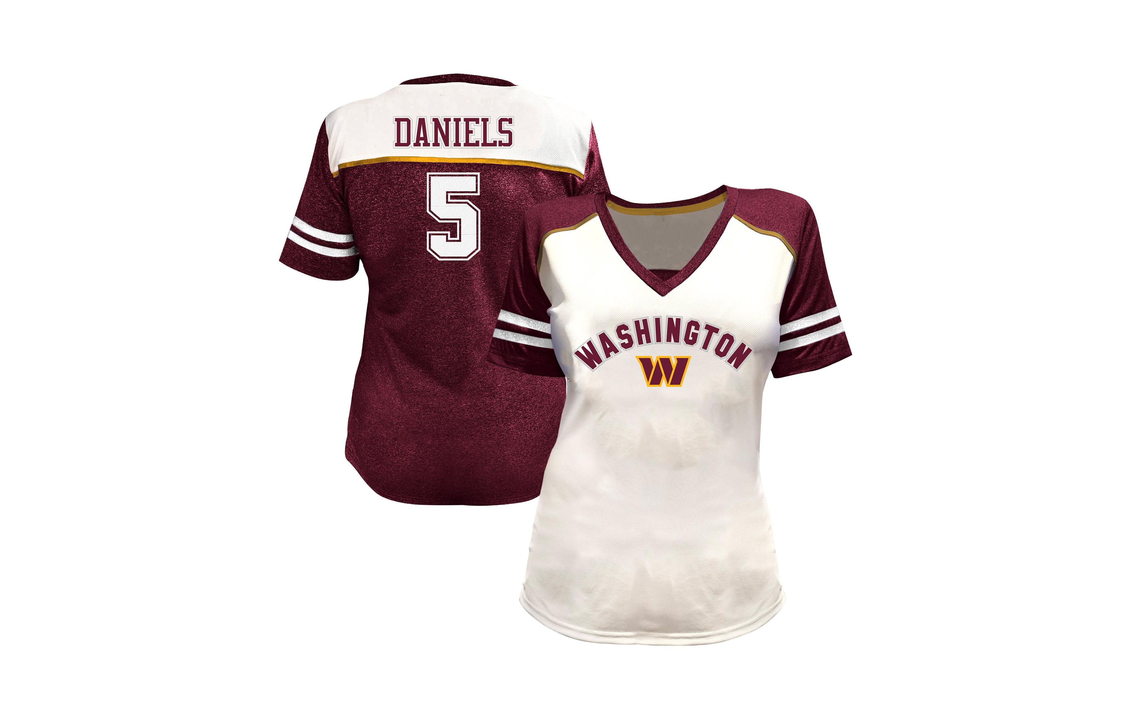 Fanatics Plus Washington Commanders Rhinestone V-Neck T-Shirt