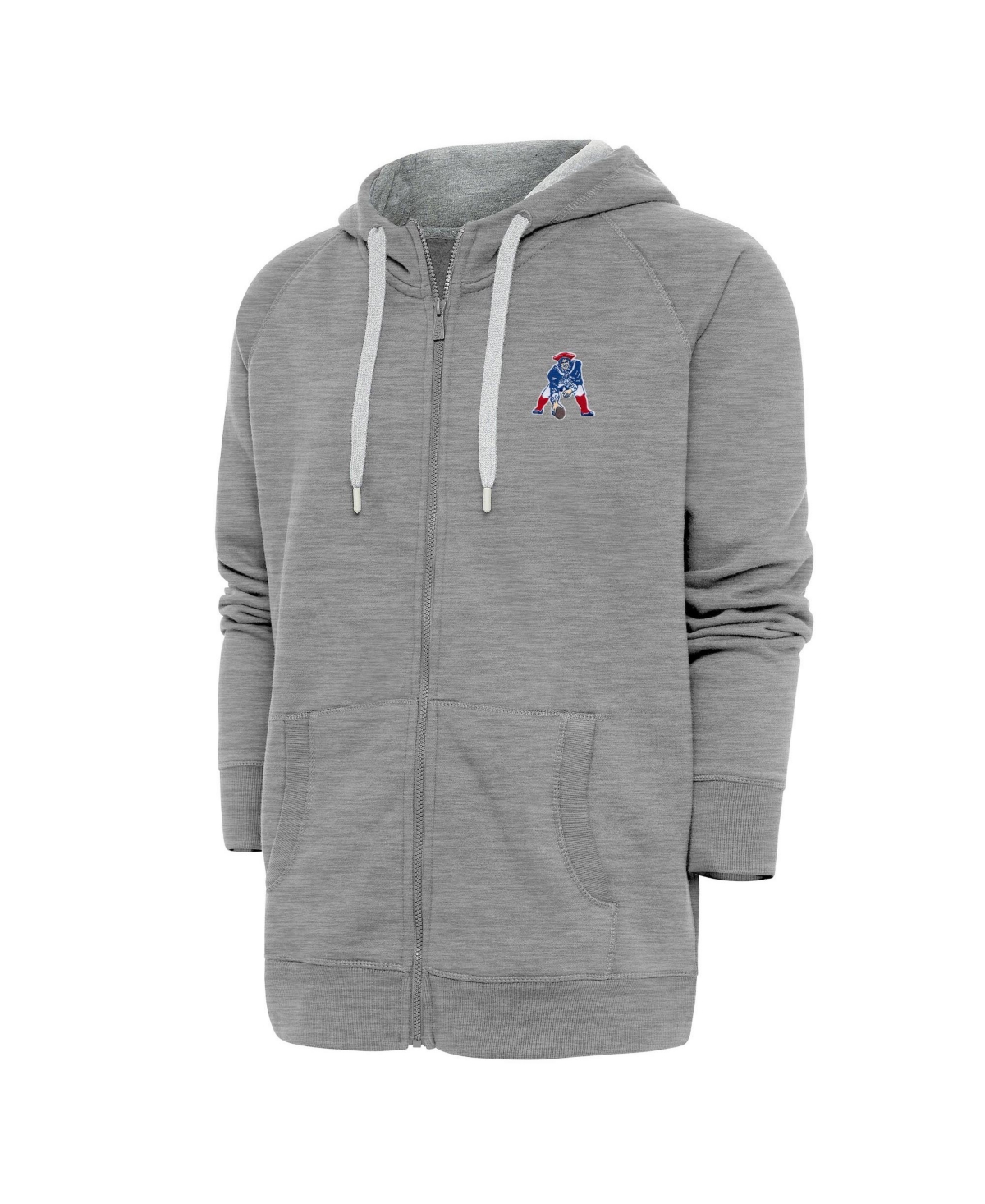 Antigua Men's New England Patriots Victory Full-Zip Fleece-Lined Hoodie - Heather Gray