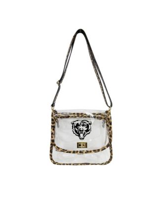Chicago Bears Leopard Print Trim Clear Purse