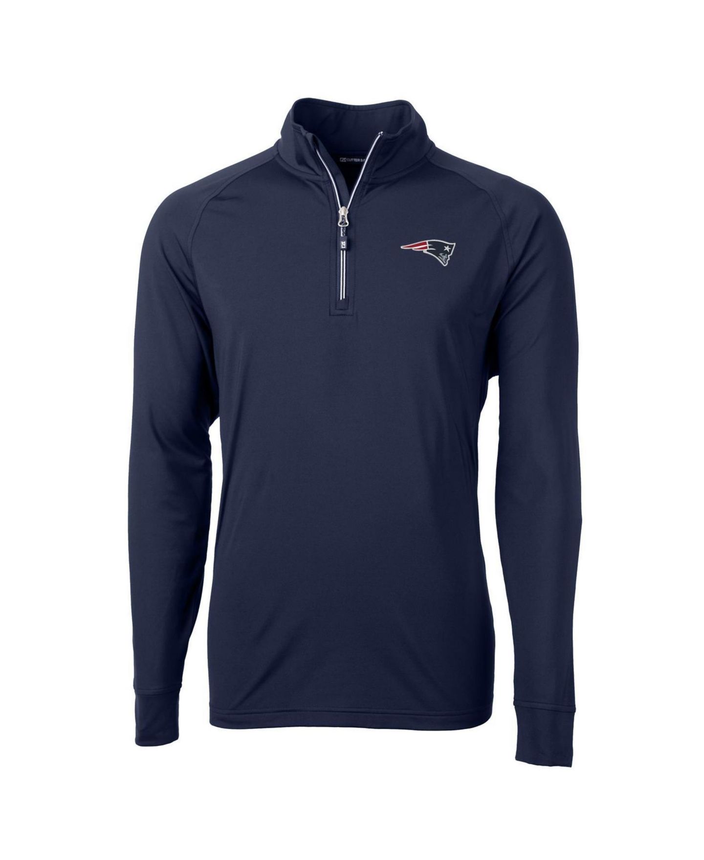 Мужская куртка Cutter & Buck New England Patriots Mock-Neck Lightweight Quarter-Zip Pullover — фото 1