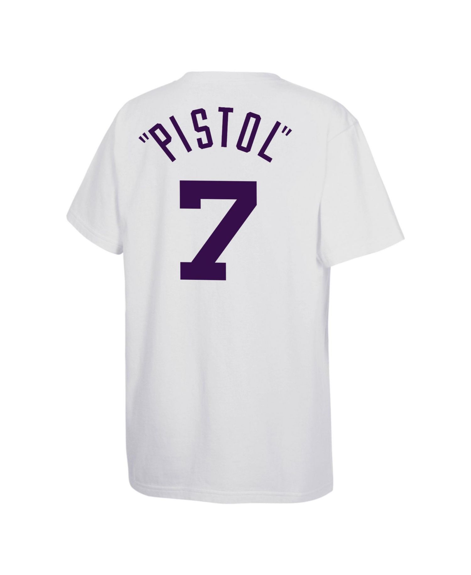 Big Boys and Girls Pete Maravich White Utah Jazz Hardwood Classics Name & Number T-Shirt