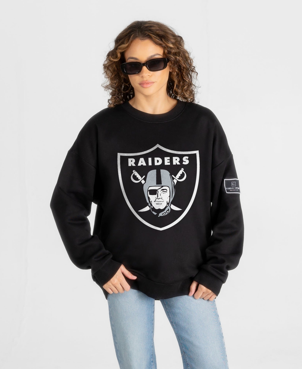 Gameday Couture Women's Las Vegas Raiders Oversized Drop-Shoulder Crewneck Sweatshirt