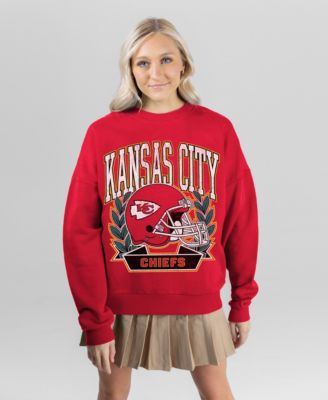 Women's Kansas City Chiefs Classic Archives Premium Fleece Oversized Crewneck Sweatshirt
