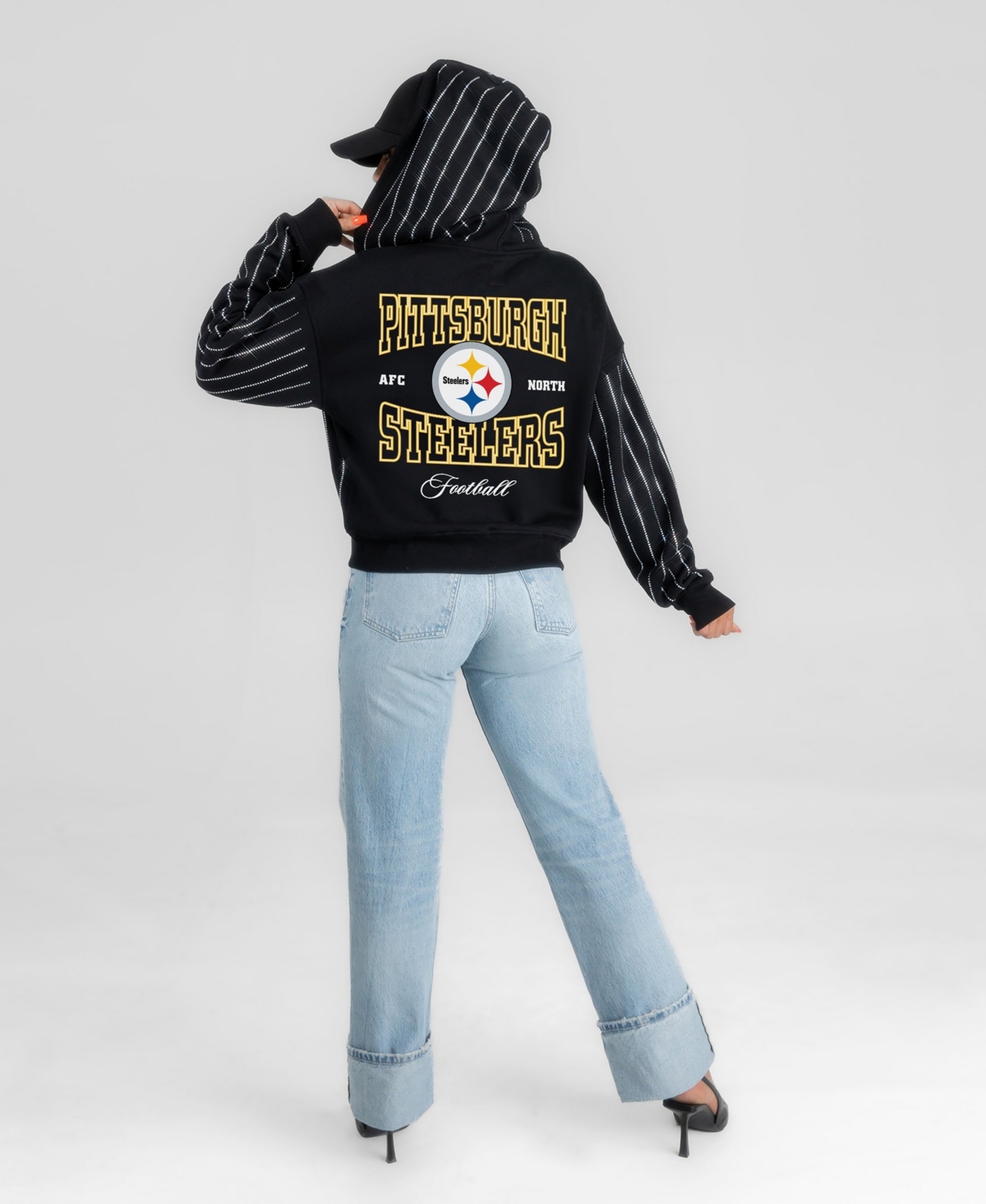 Gameday Couture Women's Pittsburgh Steelers Eyes on the Prize Mid-Crop Full-Zip Hoodie