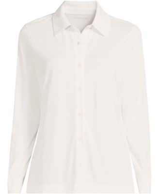 Plus Size Long-Sleeve Button-Front Relaxed-Fit Button-Down Shirt