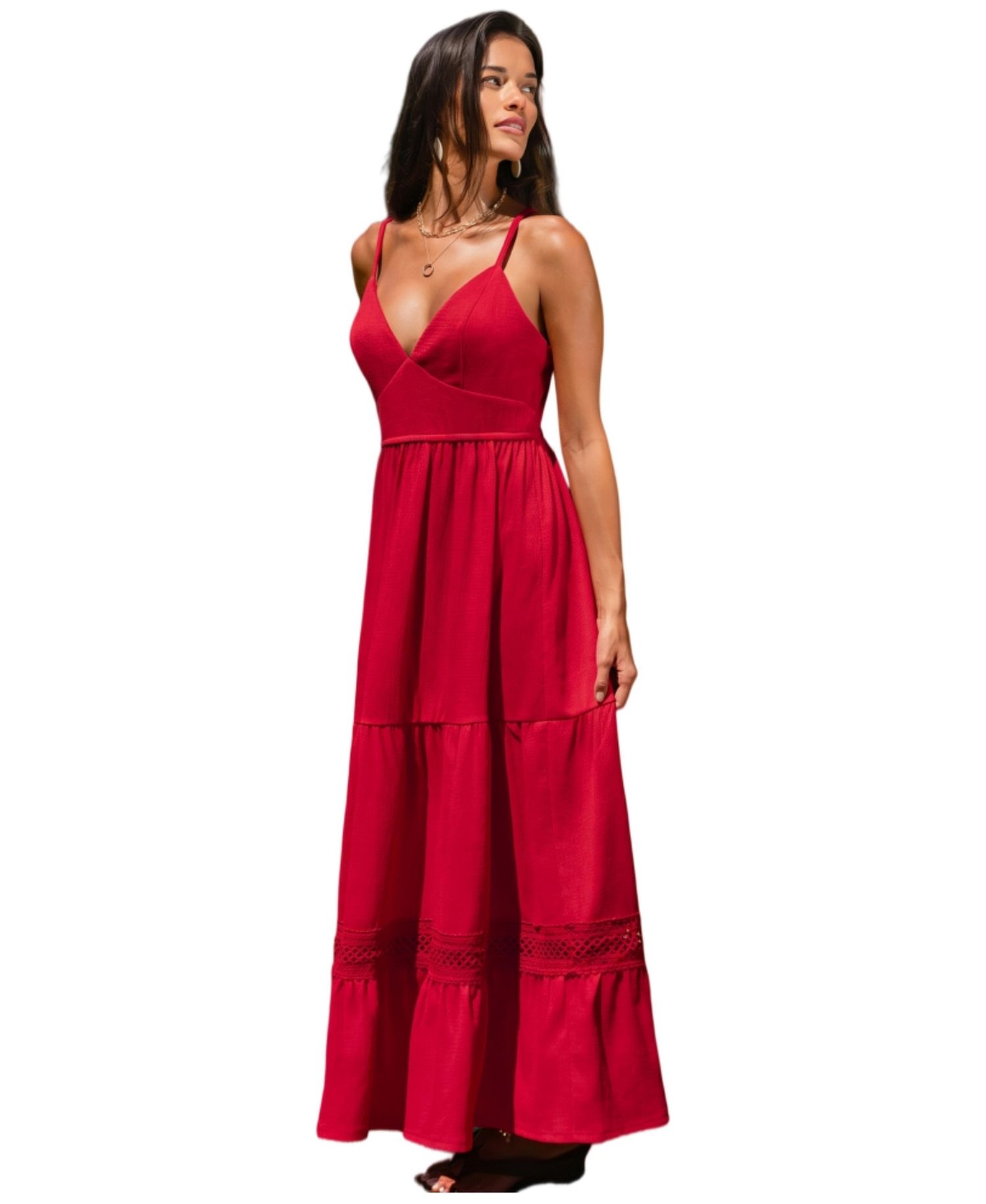 Women's V-Neck Beach Maxi Dress