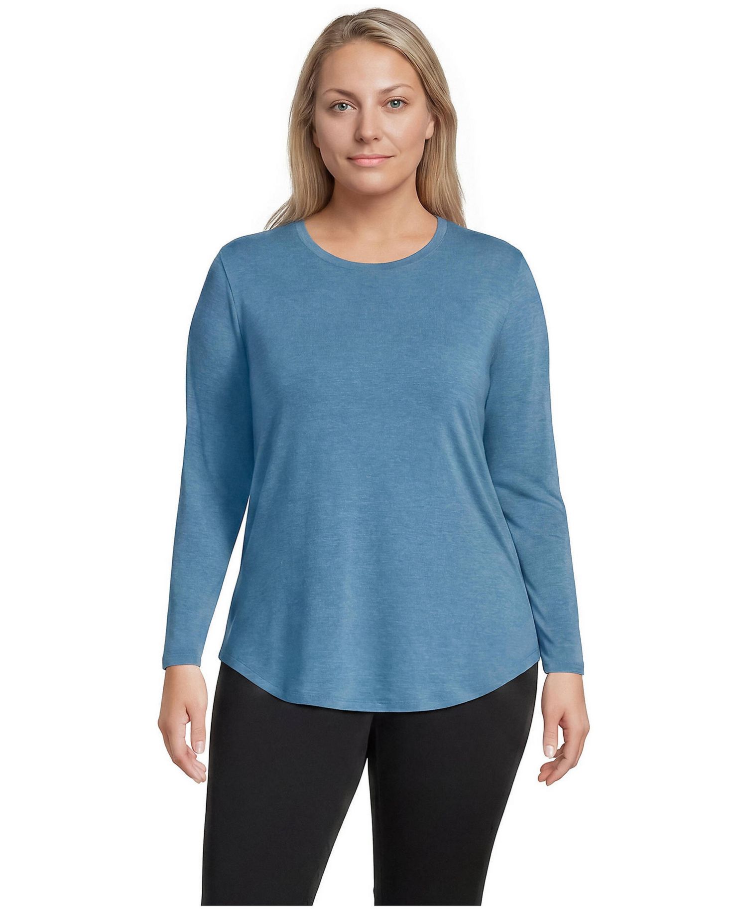 Plus Size Long Sleeve Cooling Performance Tunic Tee