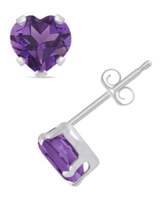 Amethyst (3/4 ct. t.w.) Stud Earrings in 10k White Gold (Also available in Black Onyx, Citrine, Garnet, Peridot, Blue Topaz, and Pink Topaz) 