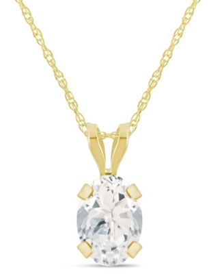 Pendant Necklace in 10k Yellow Gold (Available in Amethyst, White Topaz, Pink Topaz, Blue Topaz, Peridot, Garnet, Citrine, Black Onyx, and Aquamarine) 