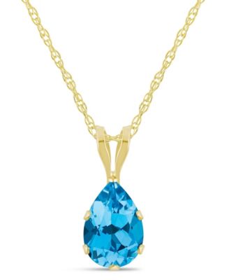 Amethyst (5/8 ct. t.w.) Pendant Necklace in 10k Yellow Gold (Also available in Aquamarine, Black Onyx, Citrine, Garnet, Peridot, Blue Topaz, Pink Topaz, and White Topaz)