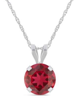 Lab-Grown Emerald (3/4 ct. t.w.) Pendant Necklace in 10k White Gold (Also available in Lab-Grown Opal, Ruby, and Sapphire)