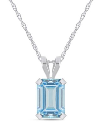 Pendant Necklace in 10k White Gold (Available in Amethyst, White Topaz, Pink Topaz, Blue Topaz, Peridot, Garnet, Citrine, Black Onyx, and Aquamarine) 