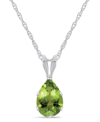 Pendant Necklace in 10k White Gold (Available in Amethyst, White Topaz, Pink Topaz, Blue Topaz, Peridot, Garnet, Citrine, Black Onyx, and Aquamarine)
