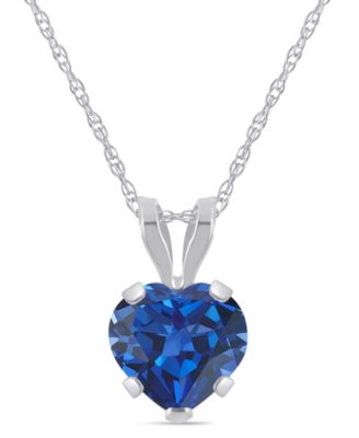 Lab-Grown Pendant Necklace in 10k White Gold (Available in Lab-Grown Emerald, Sapphire, Ruby, and Opal)