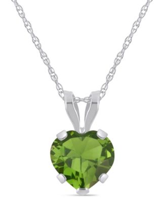 Pendant Necklace in 10k White Gold (Available in Amethyst, Pink Topaz, Blue Topaz, Peridot, Garnet, Citrine, and Black Onyx)