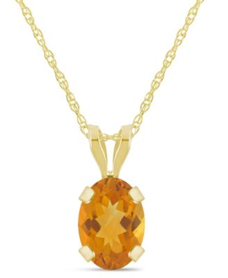 Pendant Necklace in 10k Yellow Gold (Available in Amethyst, White Topaz, Pink Topaz, Blue Topaz, Peridot, Garnet, Citrine, Black Onyx, and Aquamarine) 