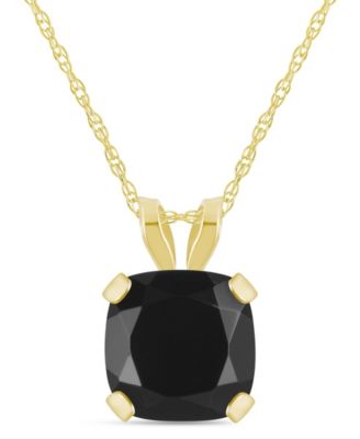 Pendant Necklace in 10k Yellow Gold (Available in Amethyst, Pink Topaz, Blue Topaz, Peridot, Garnet, Citrine, and Black Onyx)