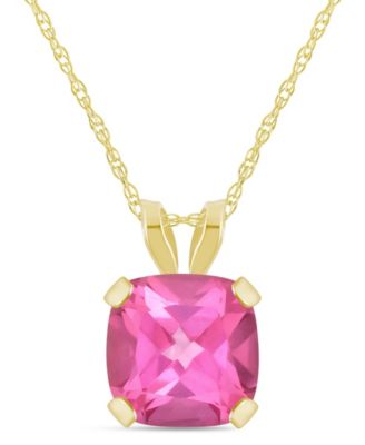 Pendant Necklace in 10k Yellow Gold (Available in Amethyst, Pink Topaz, Blue Topaz, Peridot, Garnet, Citrine, and Black Onyx)