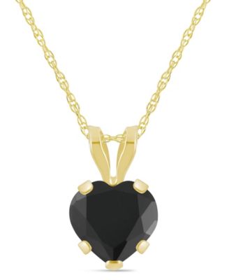 Pendant Necklace in 10k Yellow Gold (Available in Amethyst, Pink Topaz, Blue Topaz, Peridot, Garnet, Citrine, and Black Onyx)